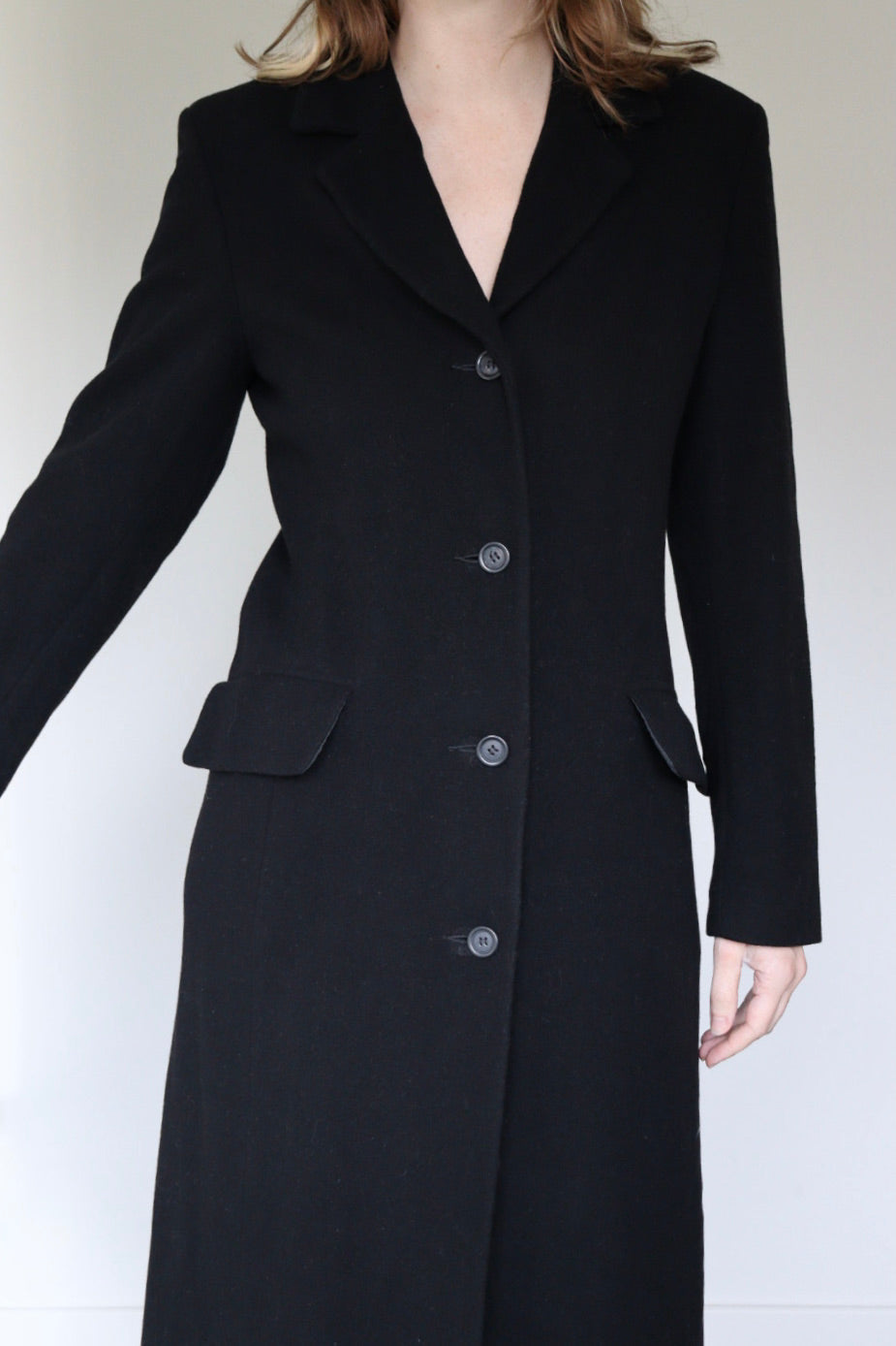 The Black Wool - long coat - S up to M