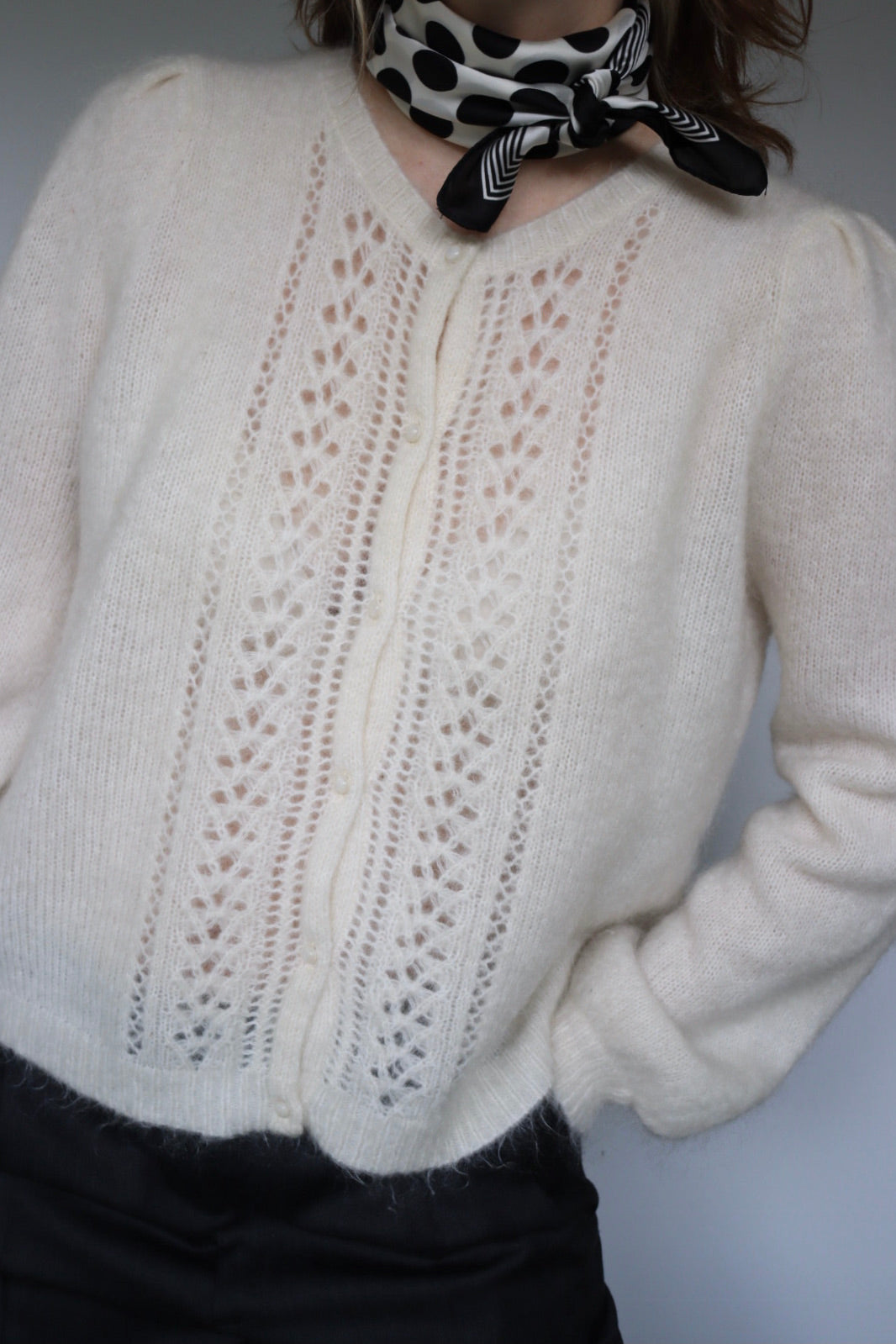 LA MAILLE SÉZANE ホワイトカーディガン The La Maille - Sézane cardigan - S up to XL – Maanen Vintage
