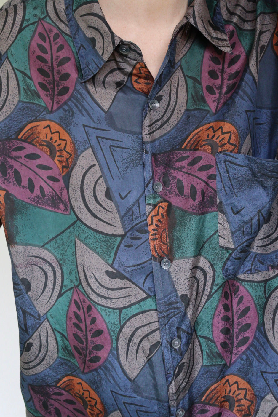 The Colorful Leaves - silk blouse - S up to XL