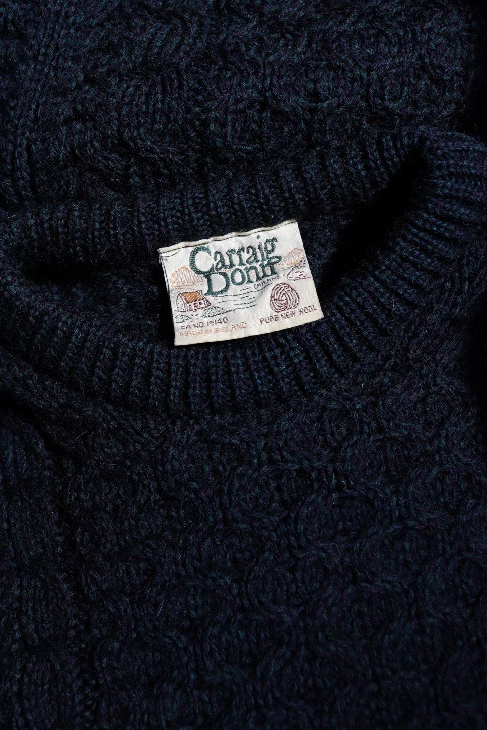 The Hughes Aran - vintage aran knit sweater - S up to M