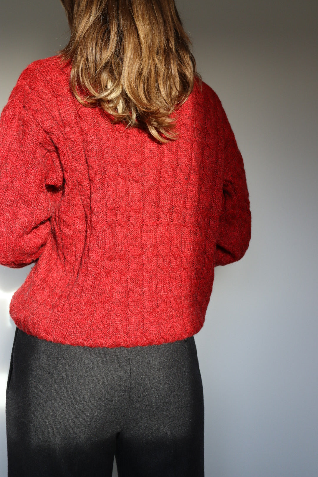 The Maroon V-neck - vintage knitted sweater - S up to L