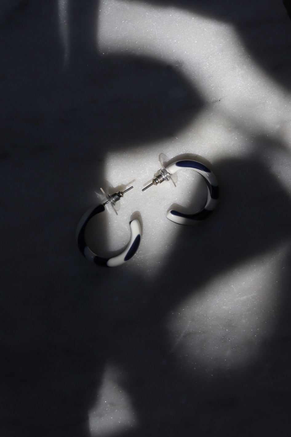 The Blue & White - retro earrings S