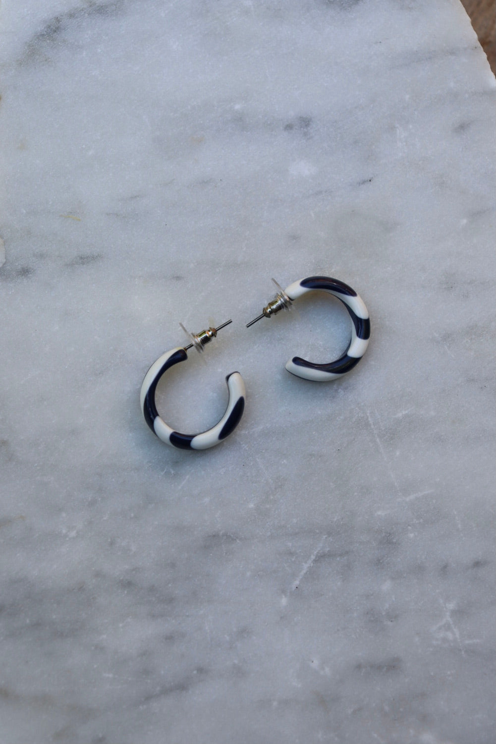 The Blue & White - retro earrings S