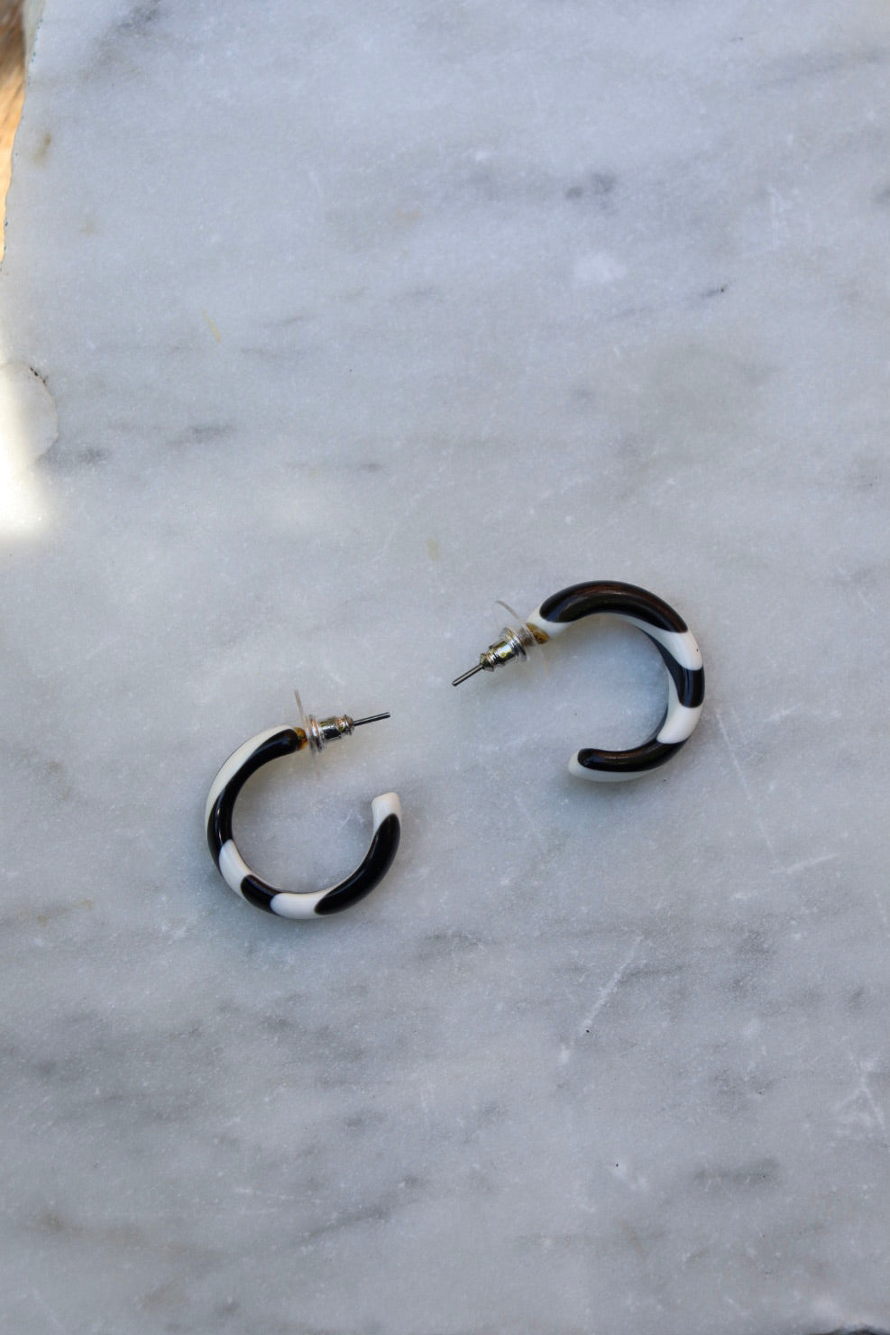 The Black & White - retro earrings S