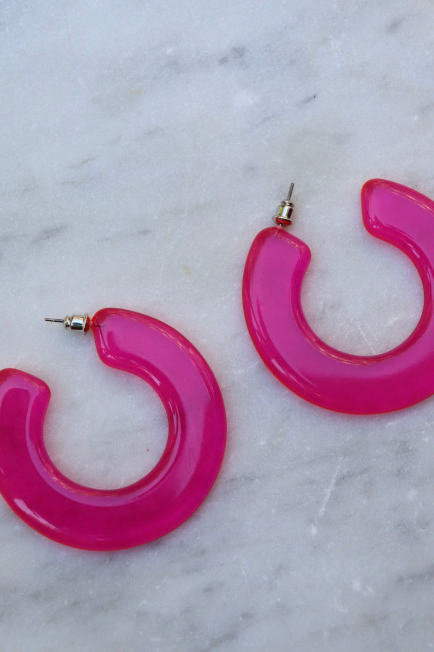 The Chunky Pink - retro earrings L