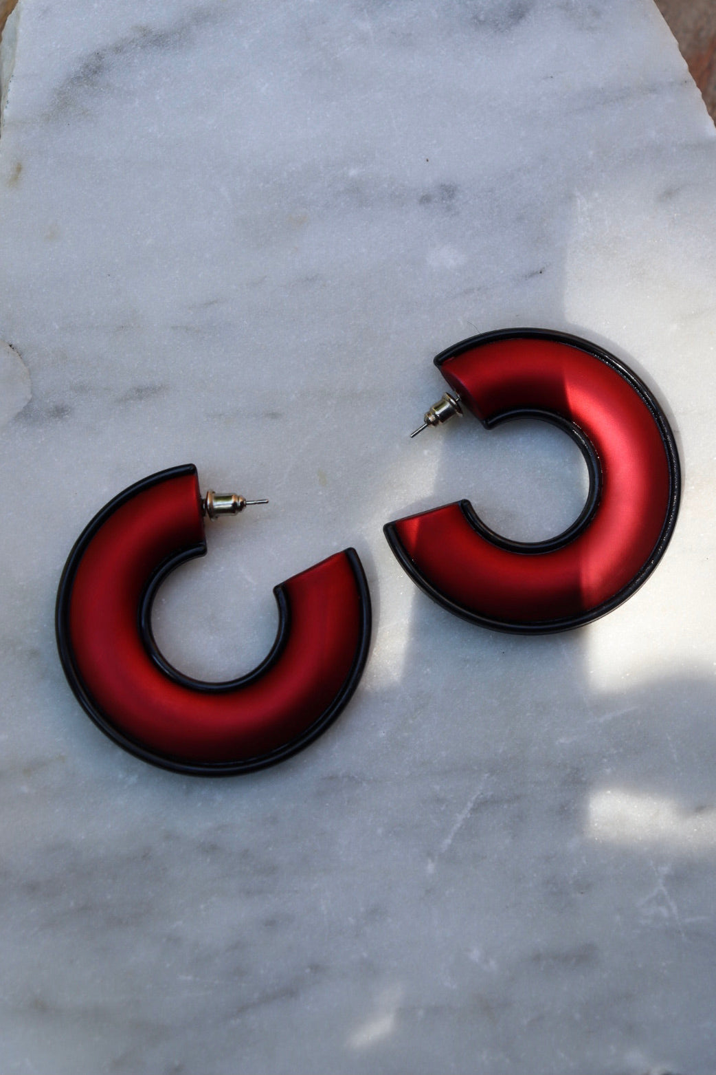 The Chunky Red - retro earrings L
