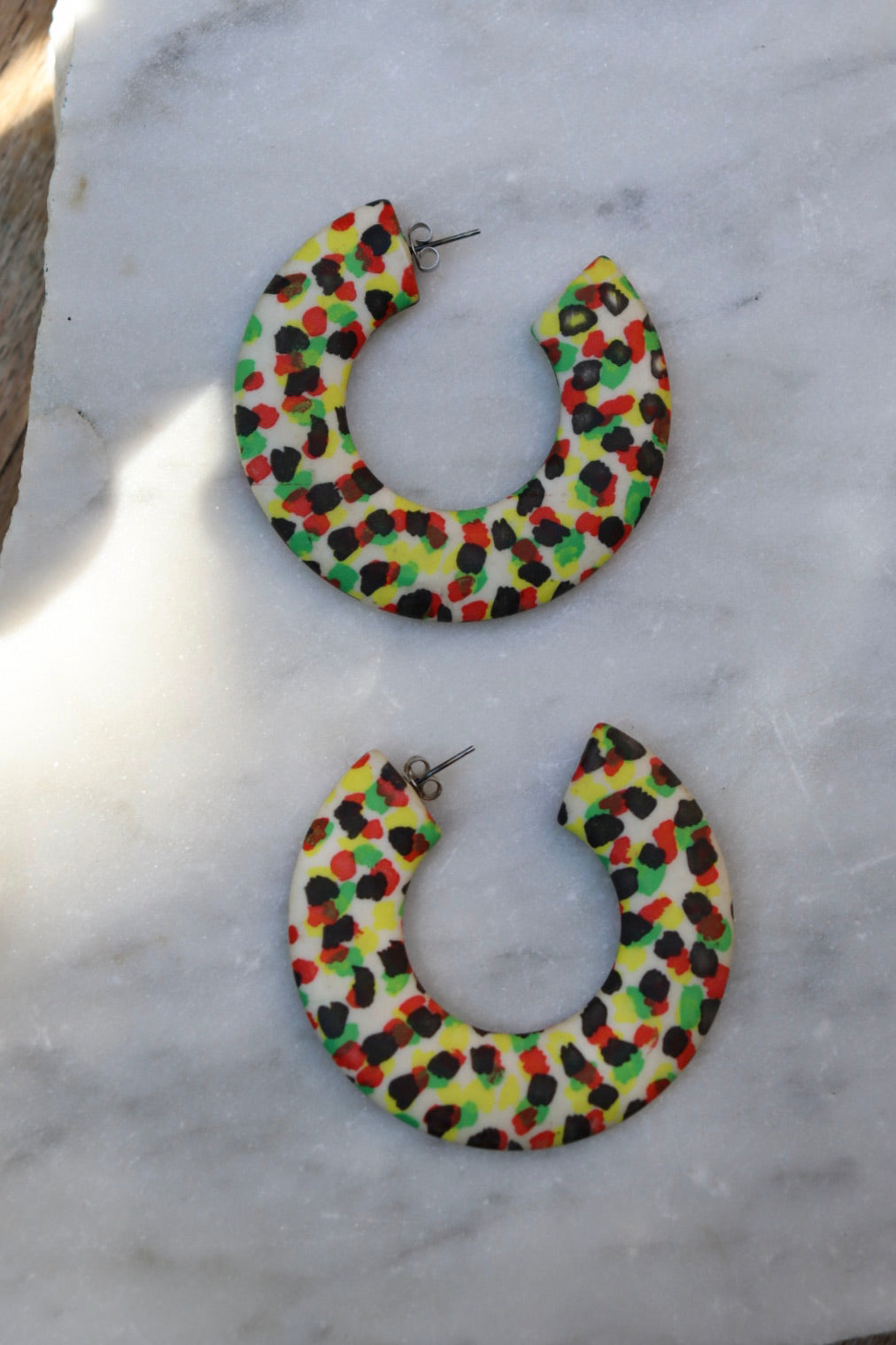 The Pattern Hoop - retro earrings L