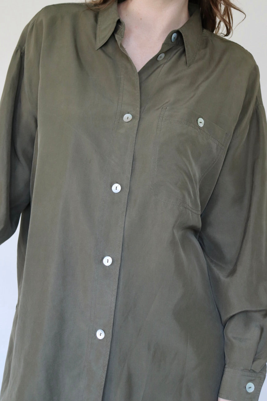 The Olive Branch - silk blouse - S up to XL