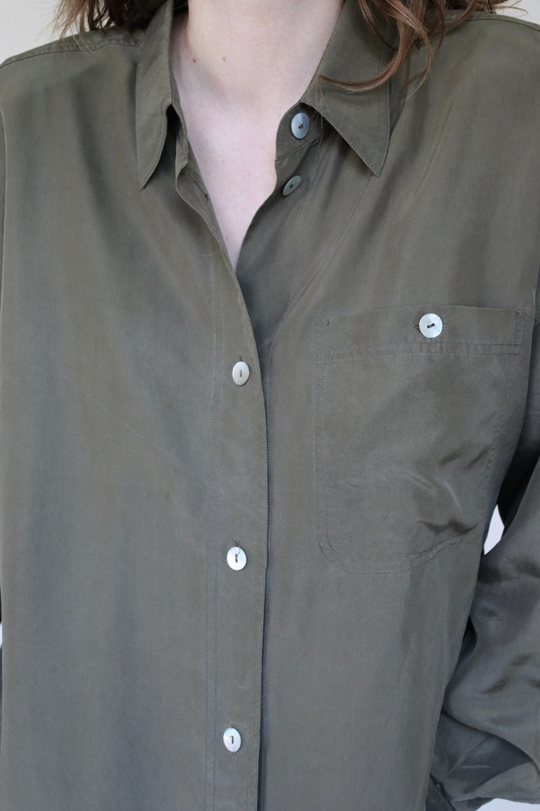 The Olive Branch - silk blouse - S up to XL