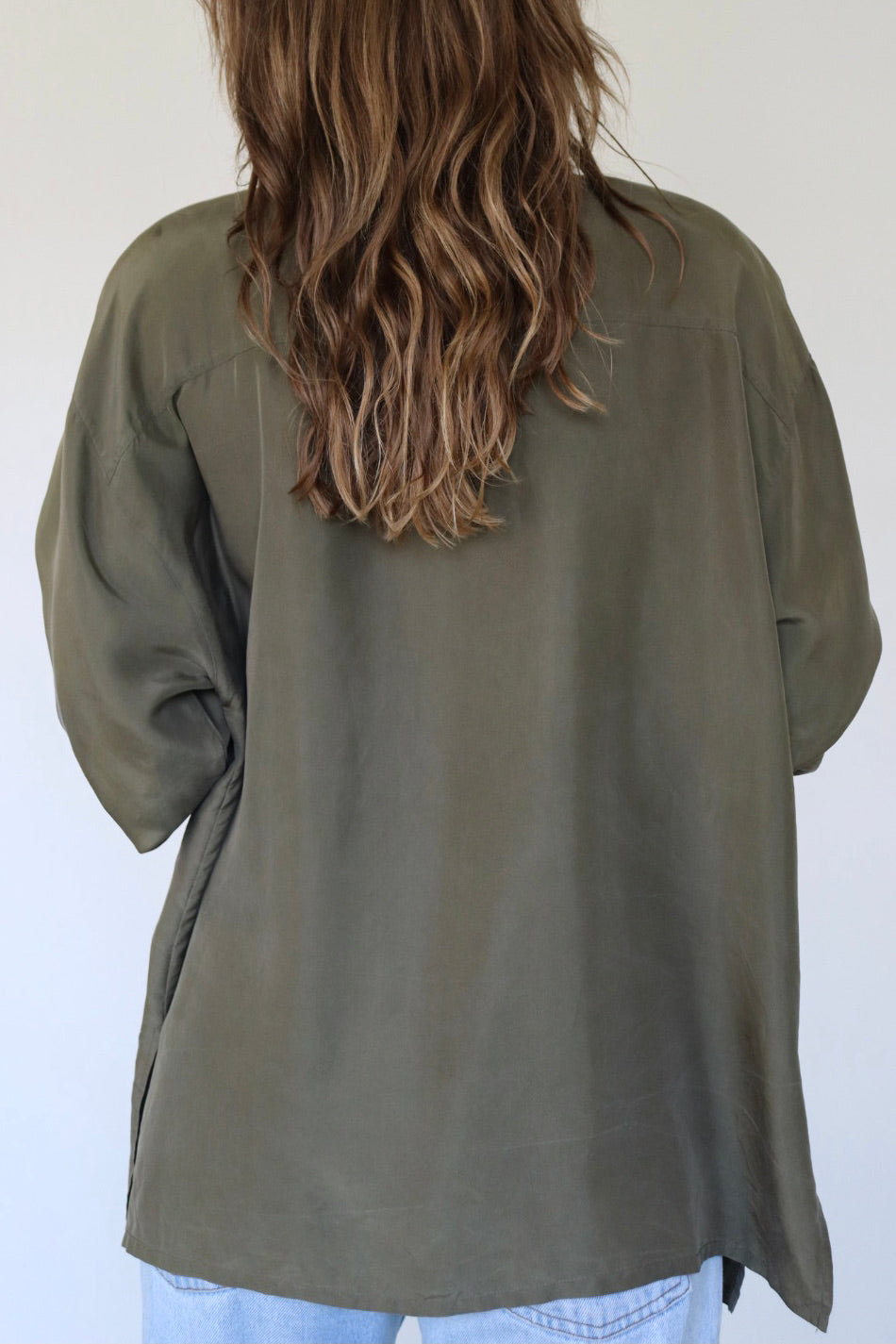 The Olive Branch - silk blouse - S up to XL