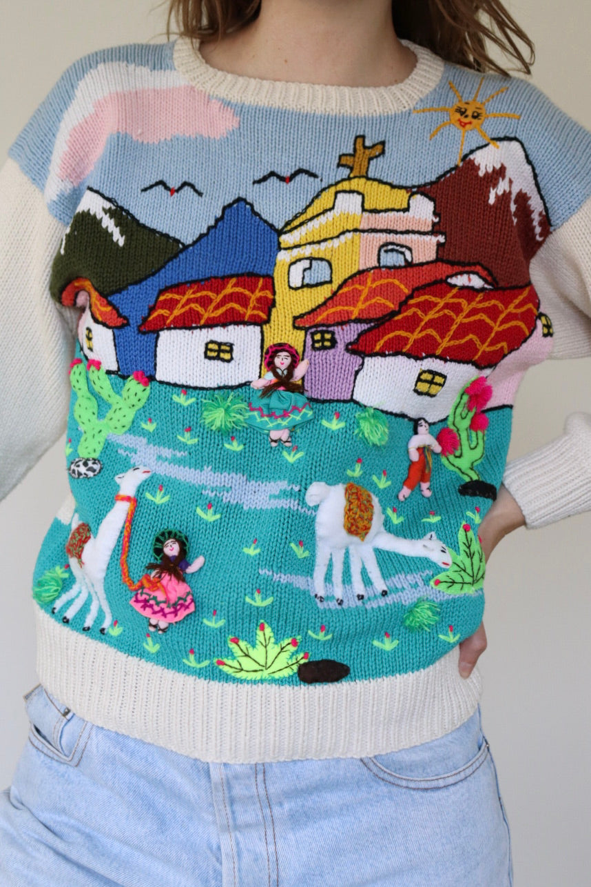 The Colorful Village - sweater - XS up to M