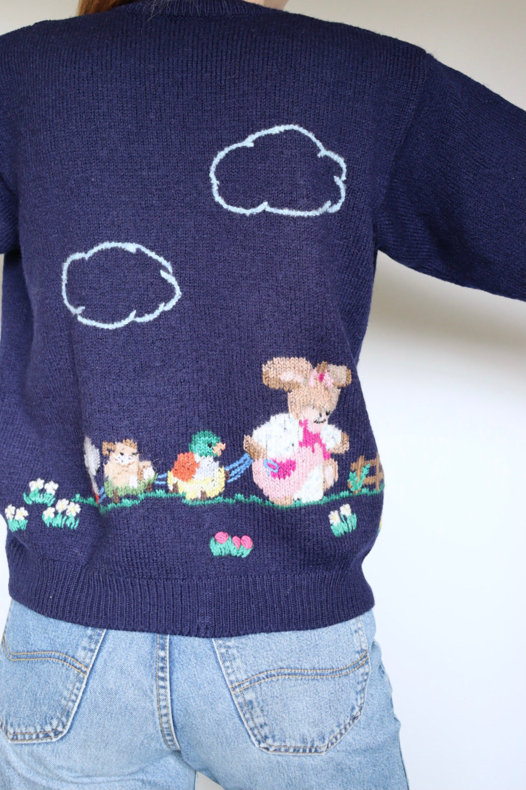 The Garden Party - vintage embroidered cardigan - S up to M
