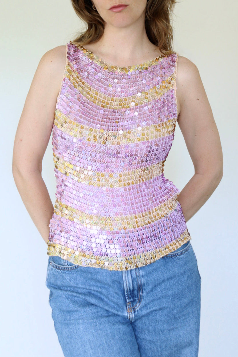 The Summer Party - sequin top - S up to M