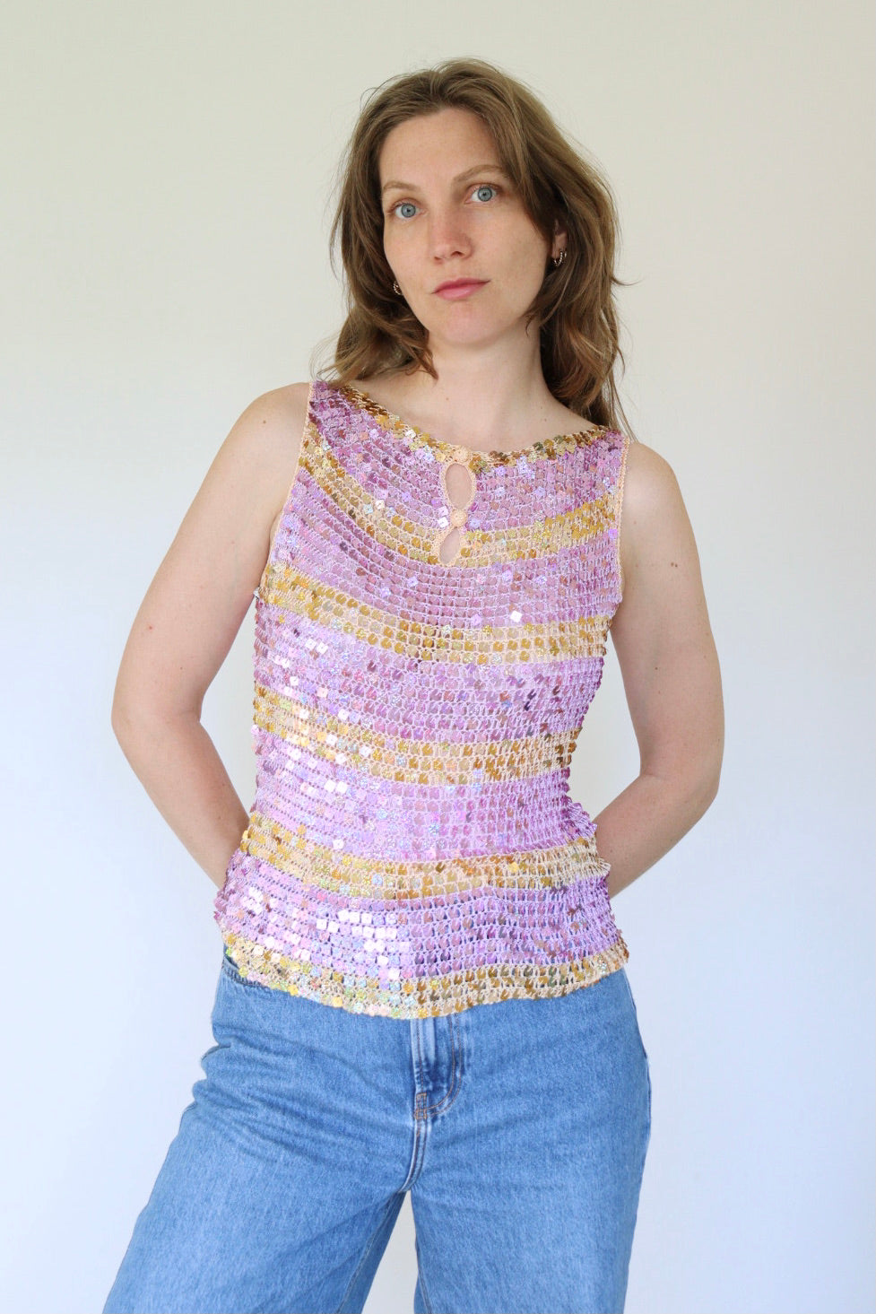 The Summer Party - sequin top - S up to M