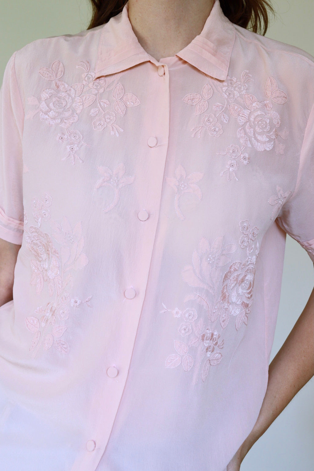The Soft Rose - silk blouse - S up to M