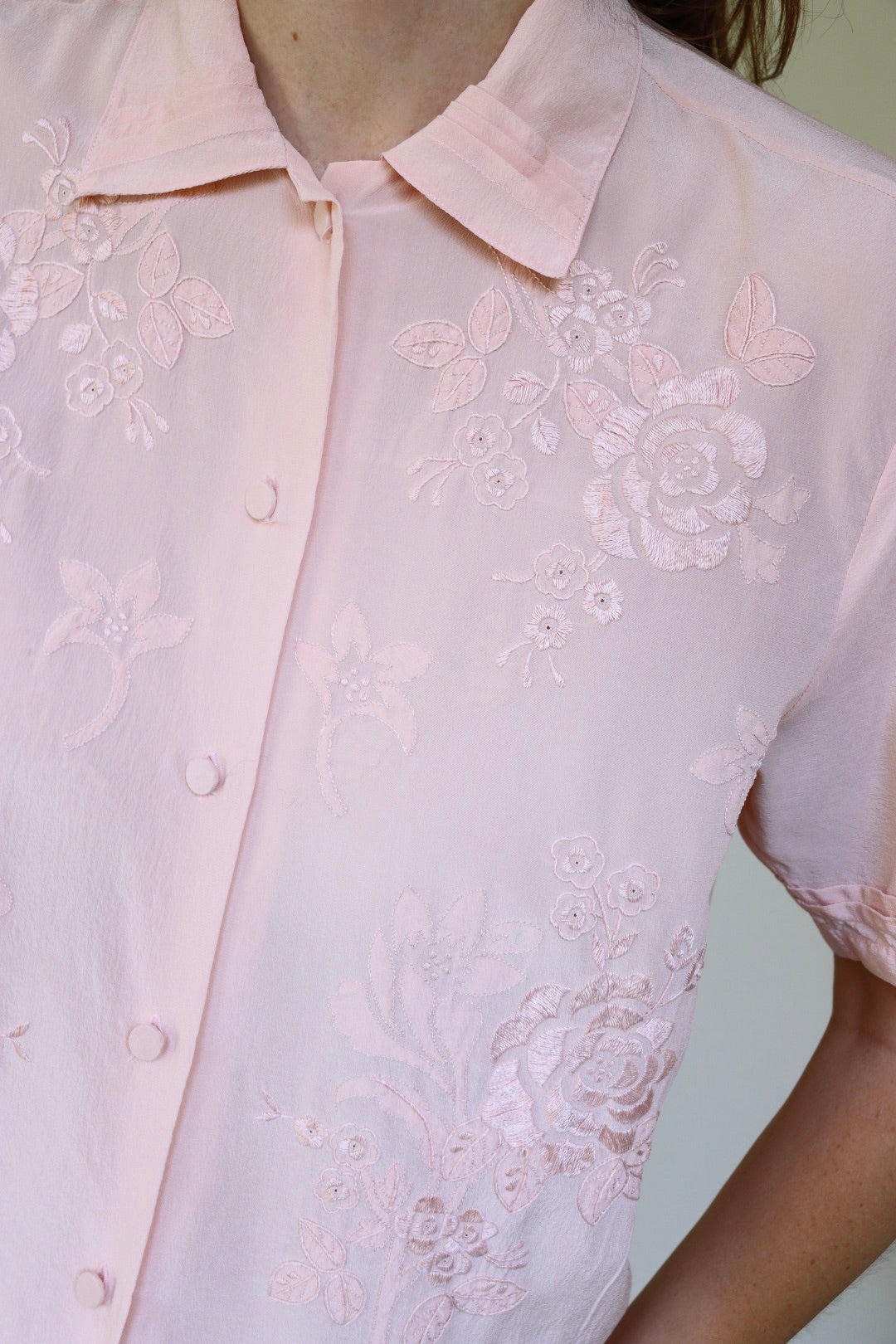 The Soft Rose - silk blouse - S up to M