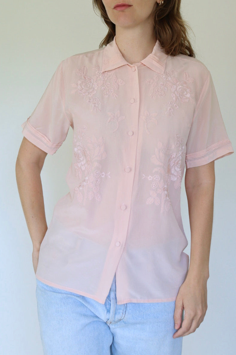 The Soft Rose - silk blouse - S up to M