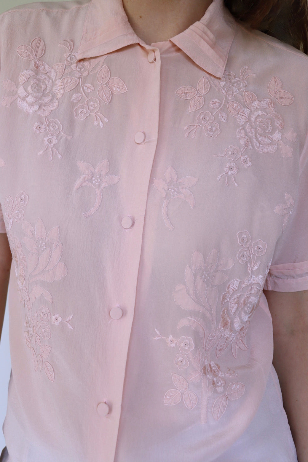 The Soft Rose - silk blouse - S up to M