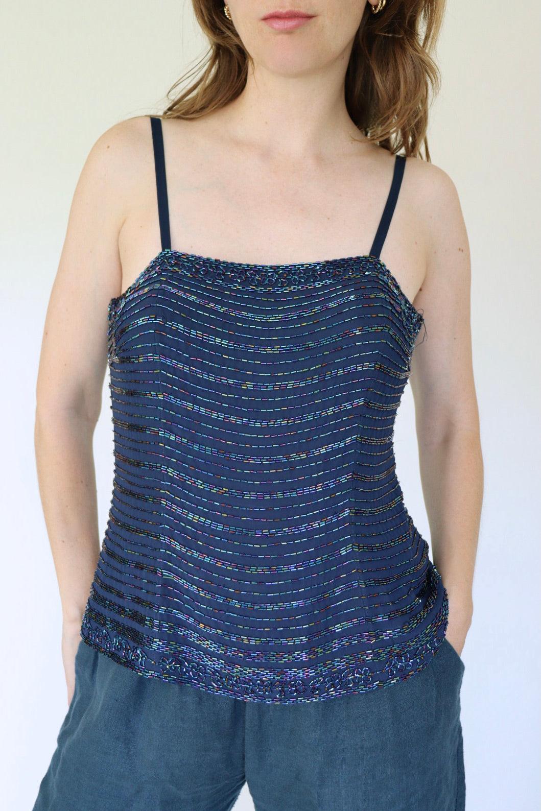 The Glistening Waves - sequin top - M up to XL