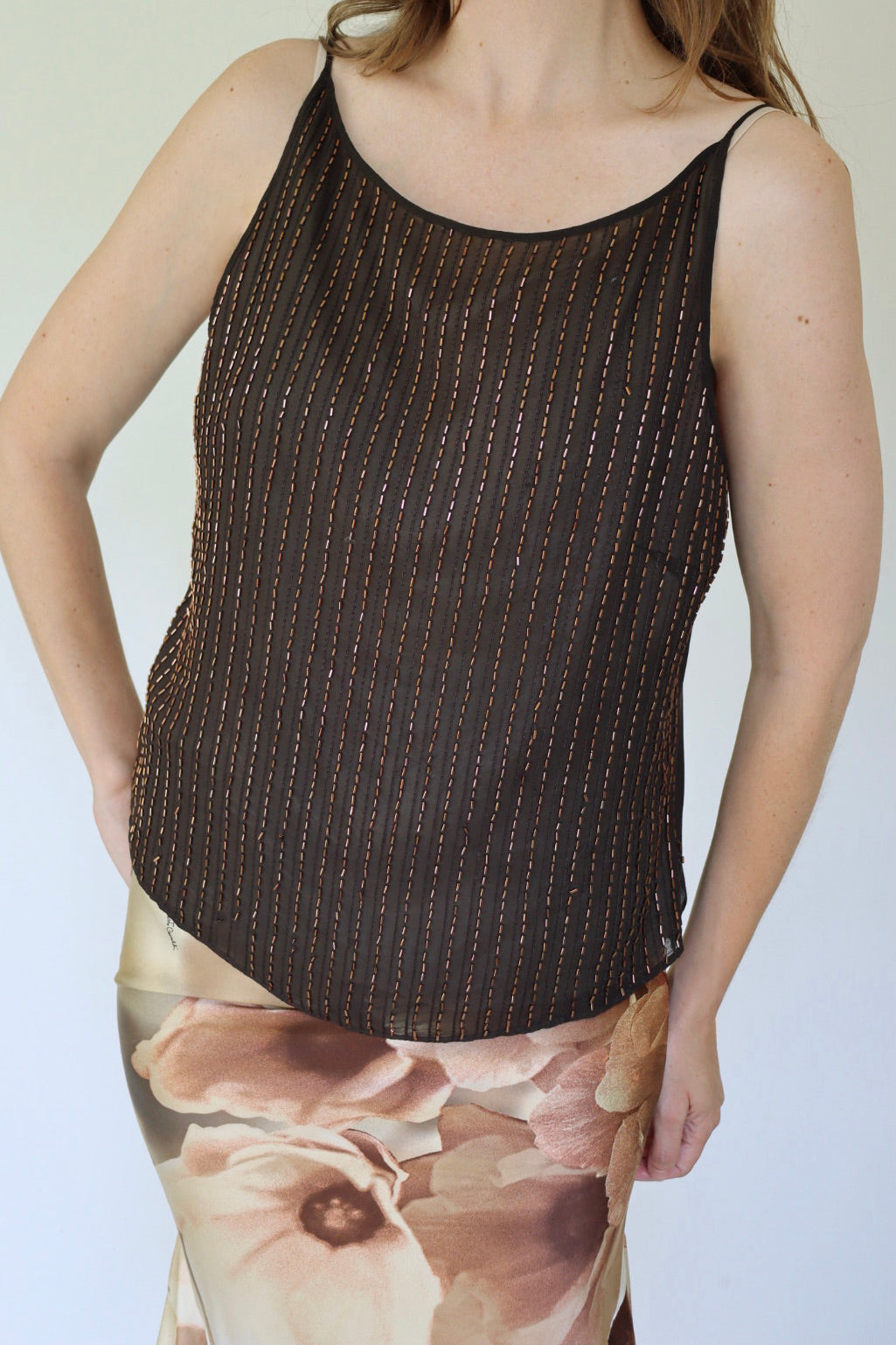 The Sparkle Lines - beaded top - S up to XL