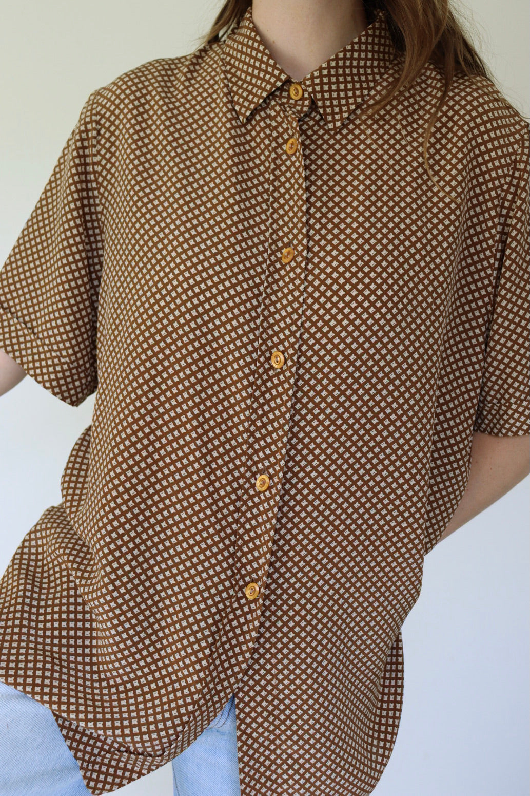The Oval Buttons - silk blouse - S up to XL