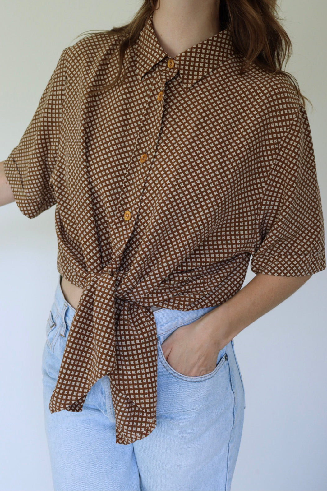 The Oval Buttons - silk blouse - S up to XL