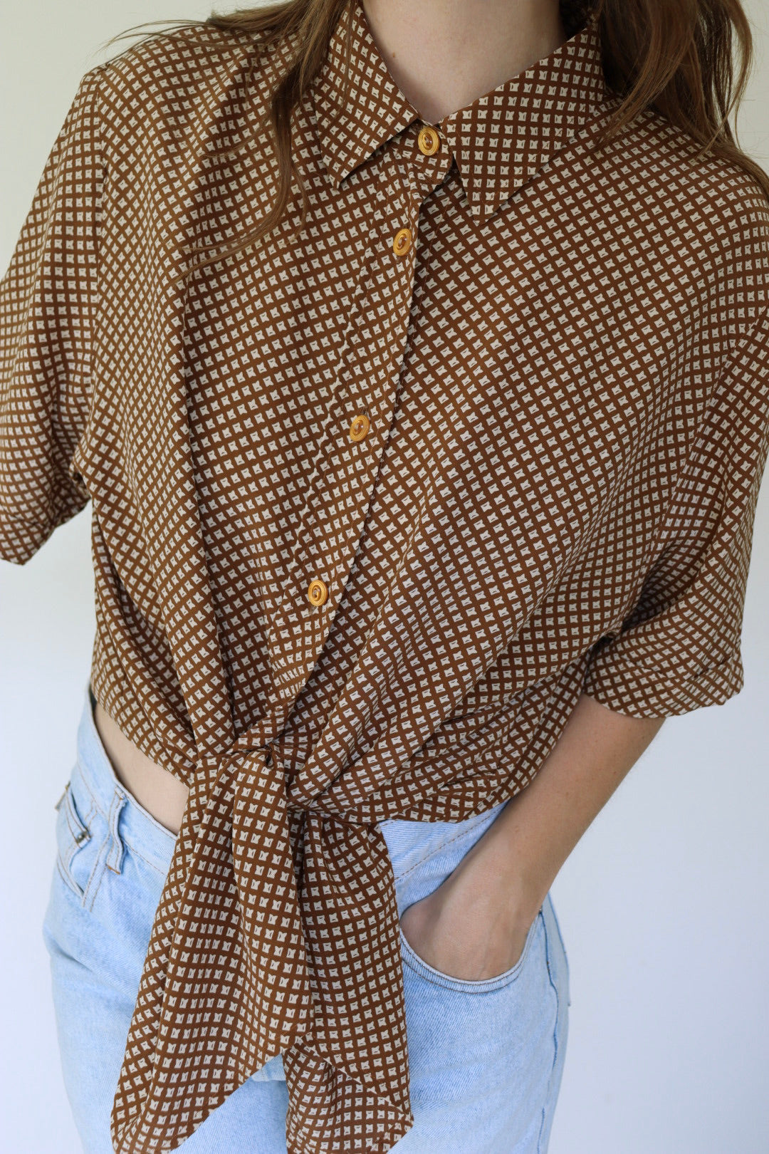 The Oval Buttons - silk blouse - S up to XL