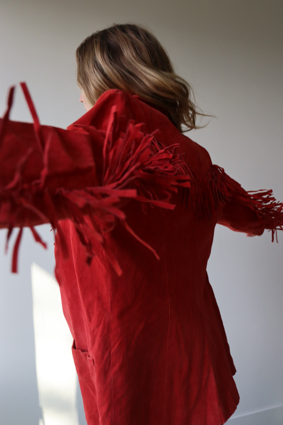 The Red Fringe - leather jacket - S up to L