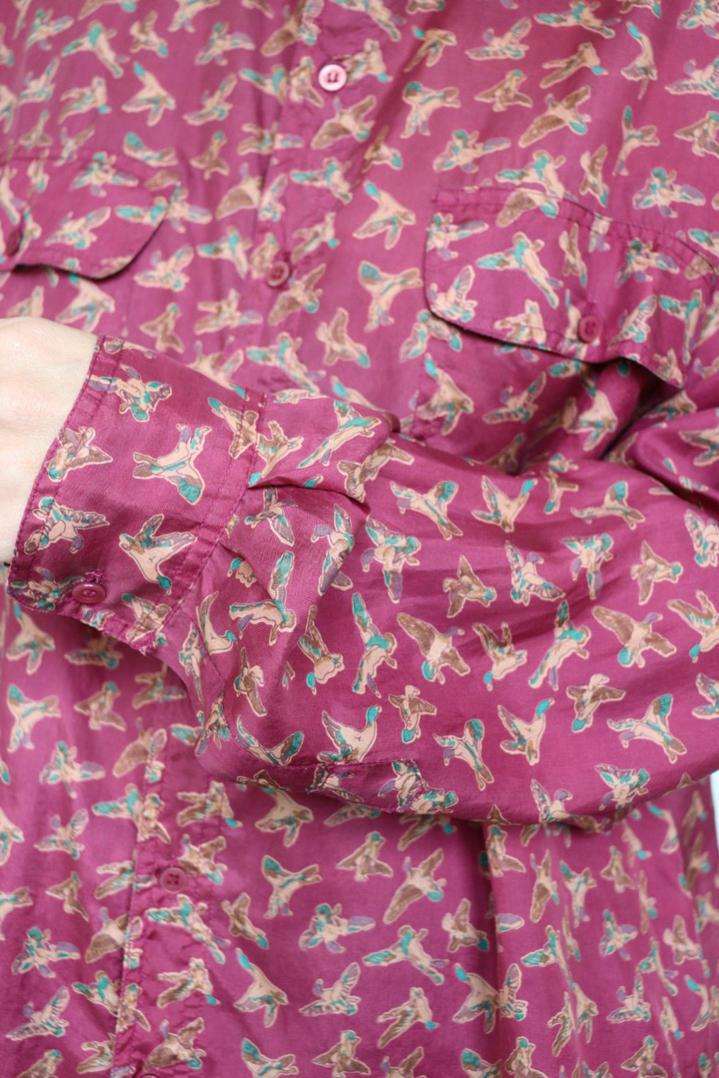 The Silk Ducks - vintage silk blouse - S up to XL