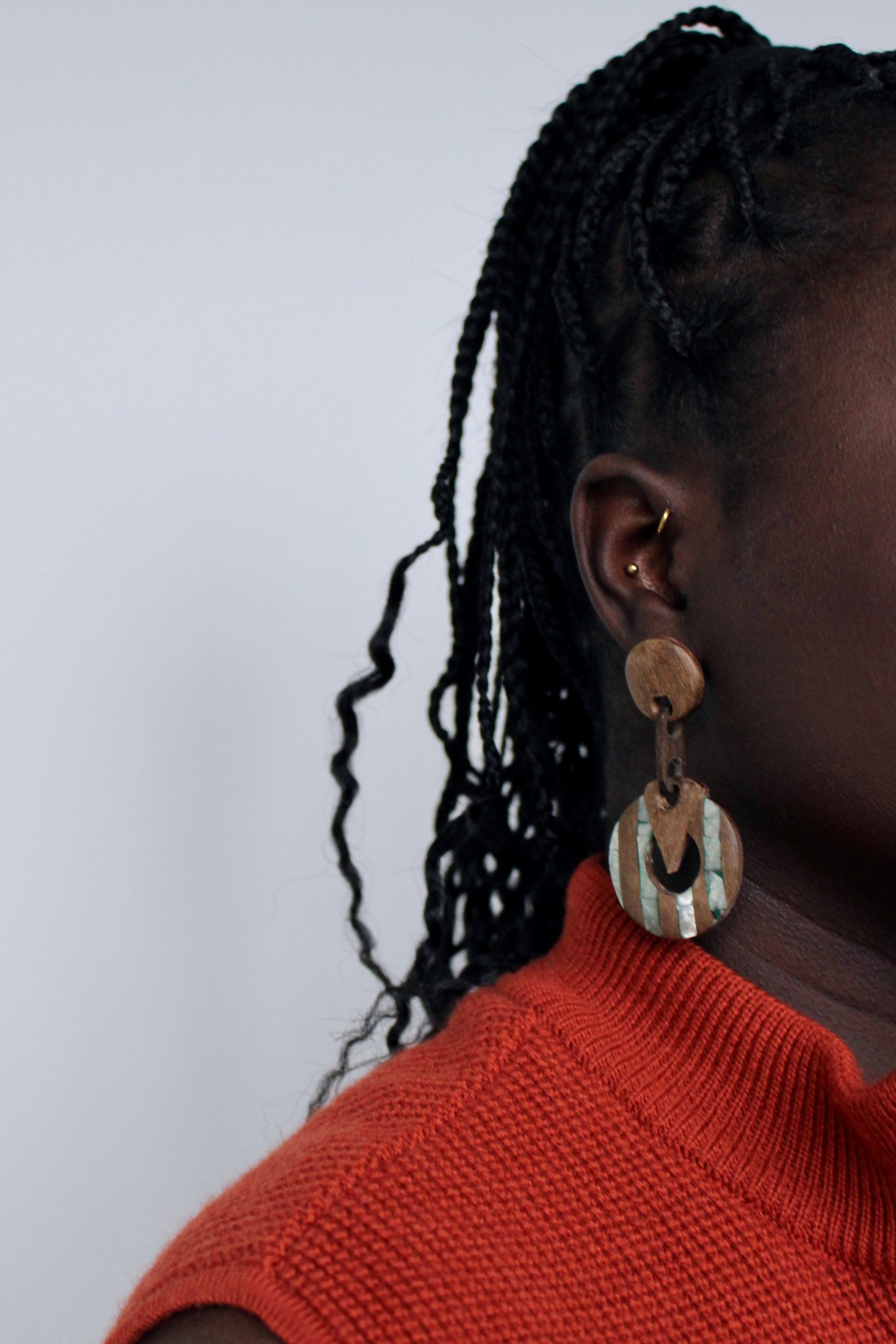 The Wood Mother of Pearl - Earrings