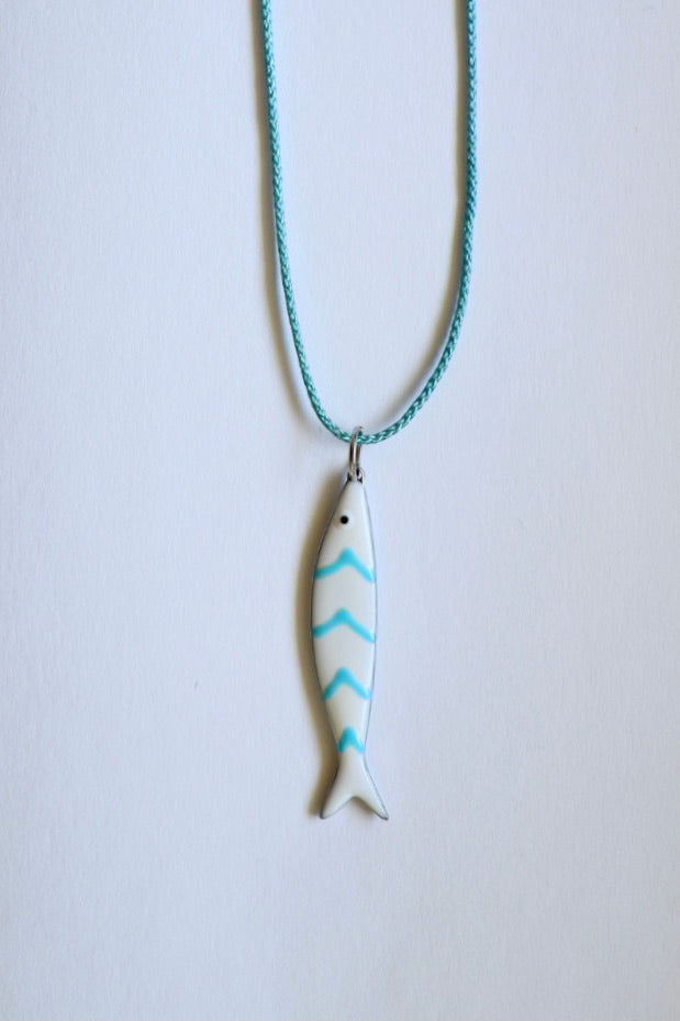The Aqua Blue Fishy - pendant / necklace
