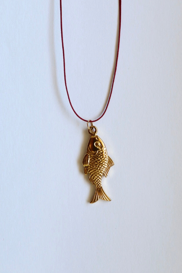 The Shiny Gold Fishy - pendant / necklace