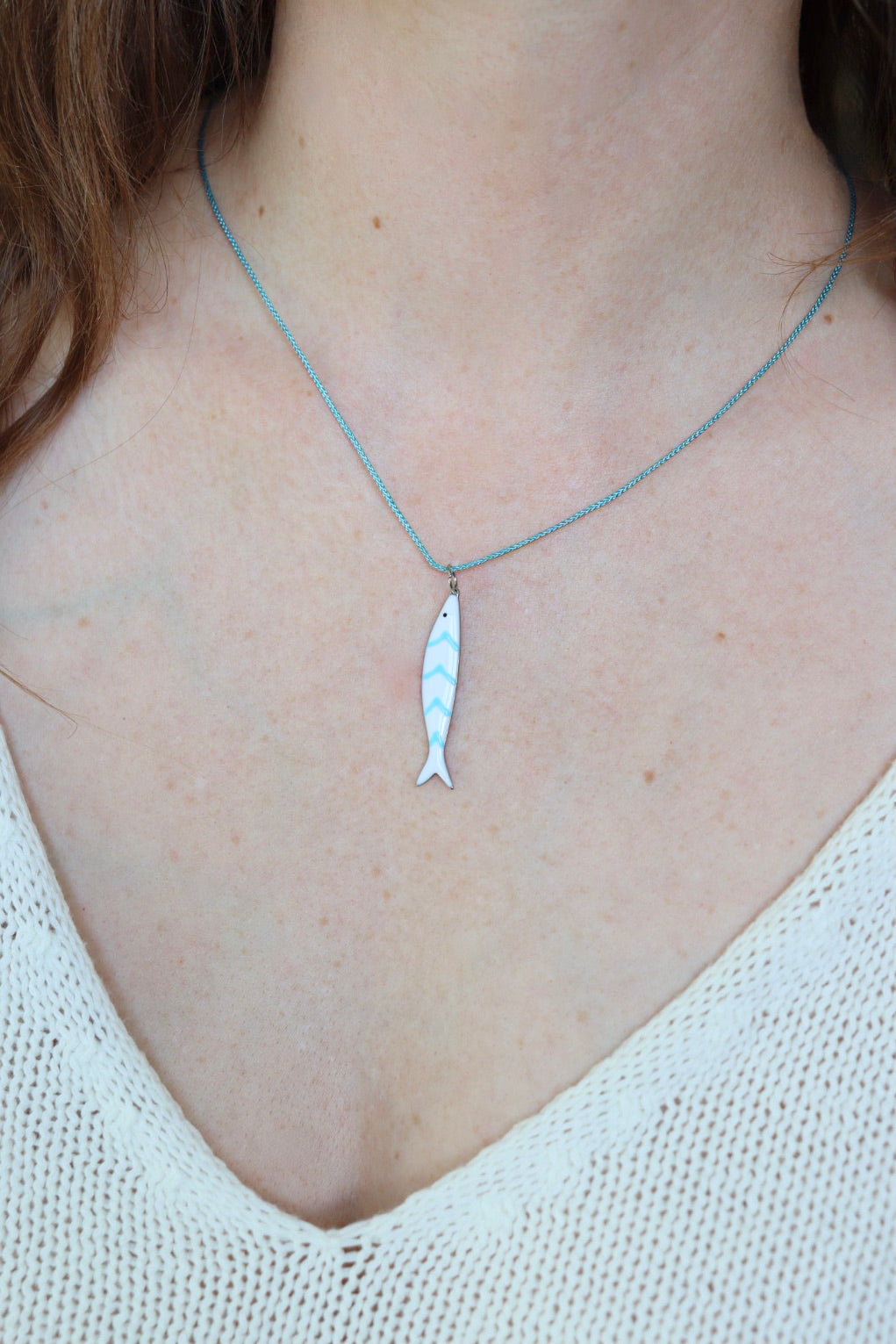 The Aqua Blue Fishy - pendant / necklace