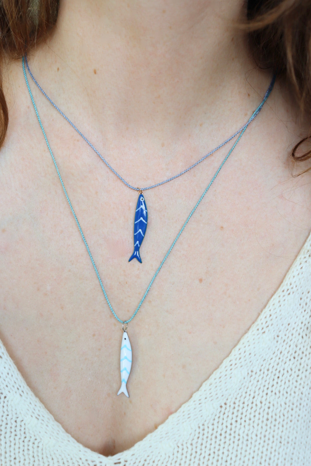 The Aqua Blue Fishy - pendant / necklace