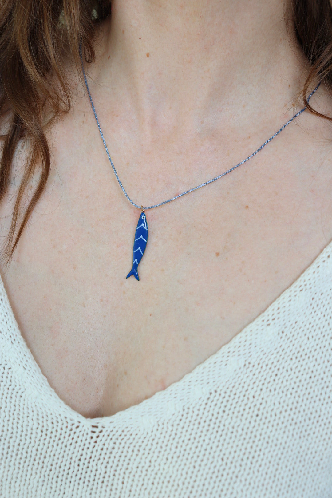 The Cobalt Blue Fishy - pendant / necklace