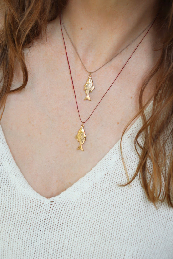 The Shiny Gold Fishy - pendant / necklace
