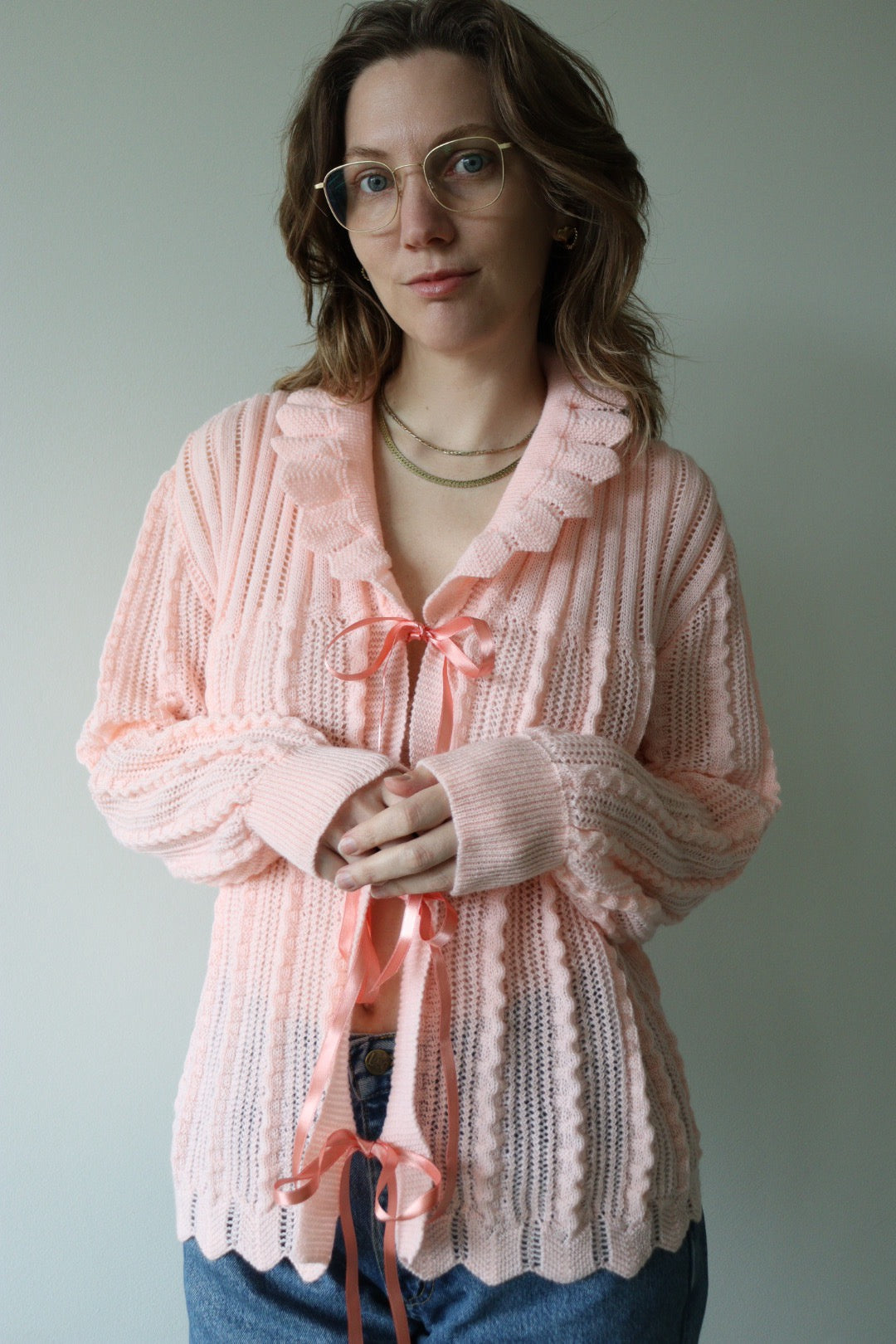The Three Bows - up-cycled cardigan - S up to XL