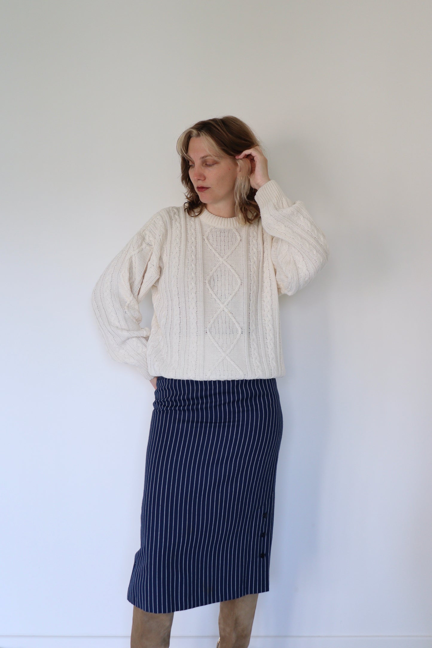 The Striped Pencil - skirt - S up to M