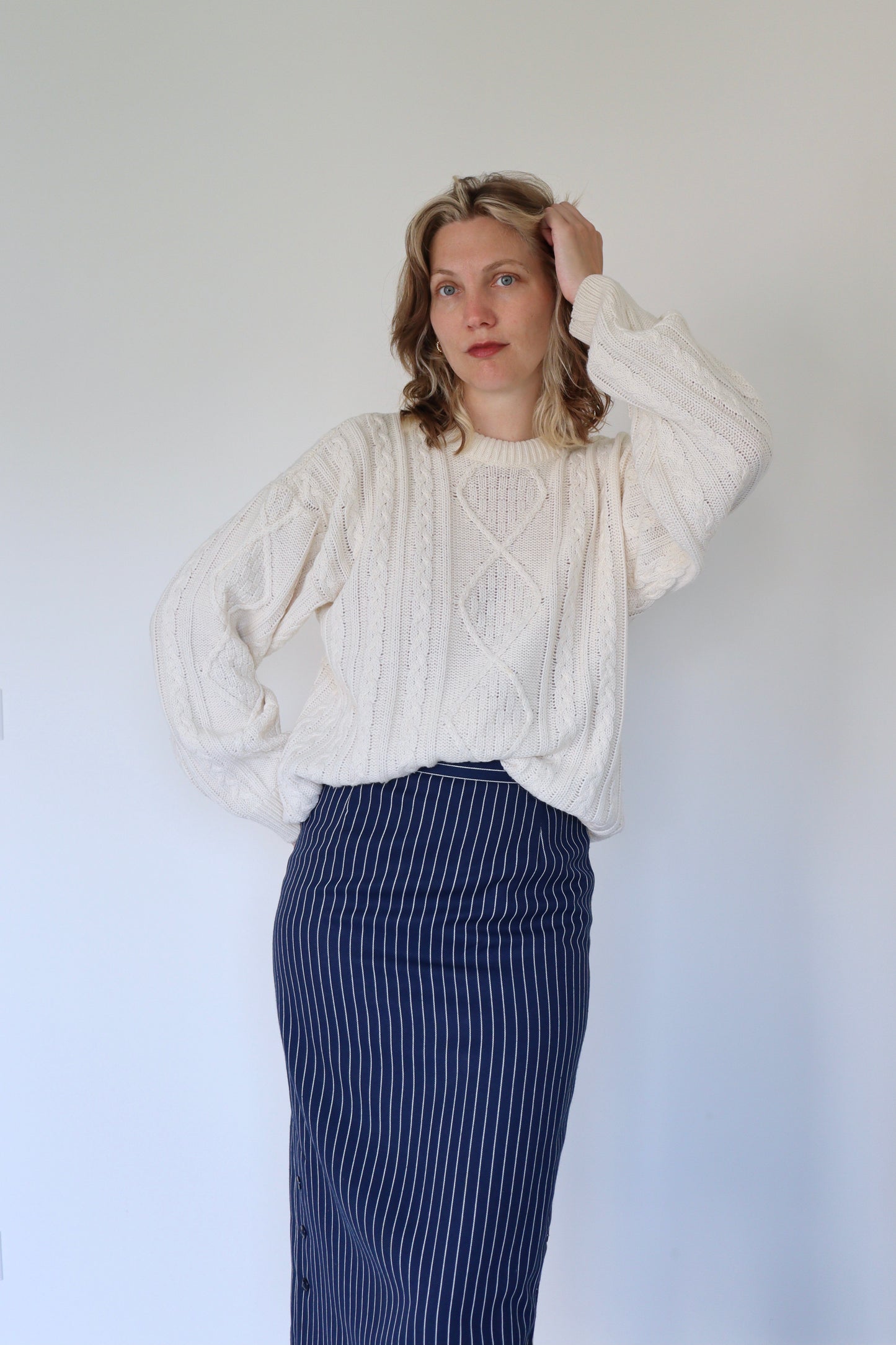 The Striped Pencil - skirt - S up to M