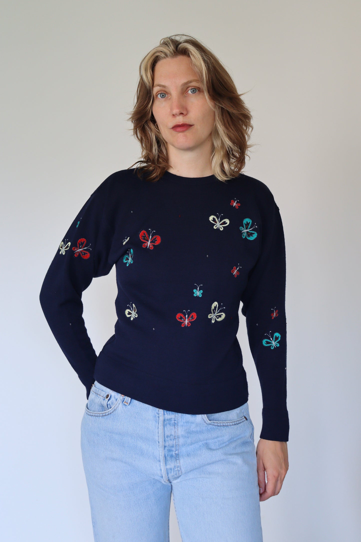 The Beads & Butterflies - sweater - S up to M