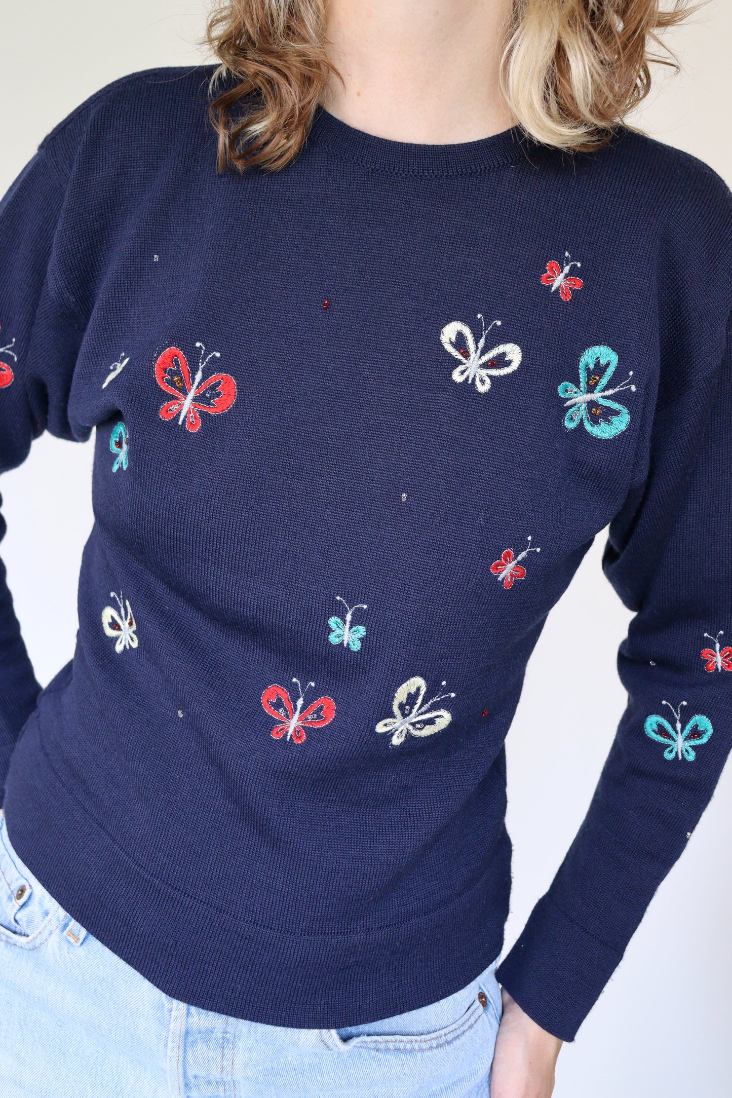 The Beads & Butterflies - sweater - S up to M