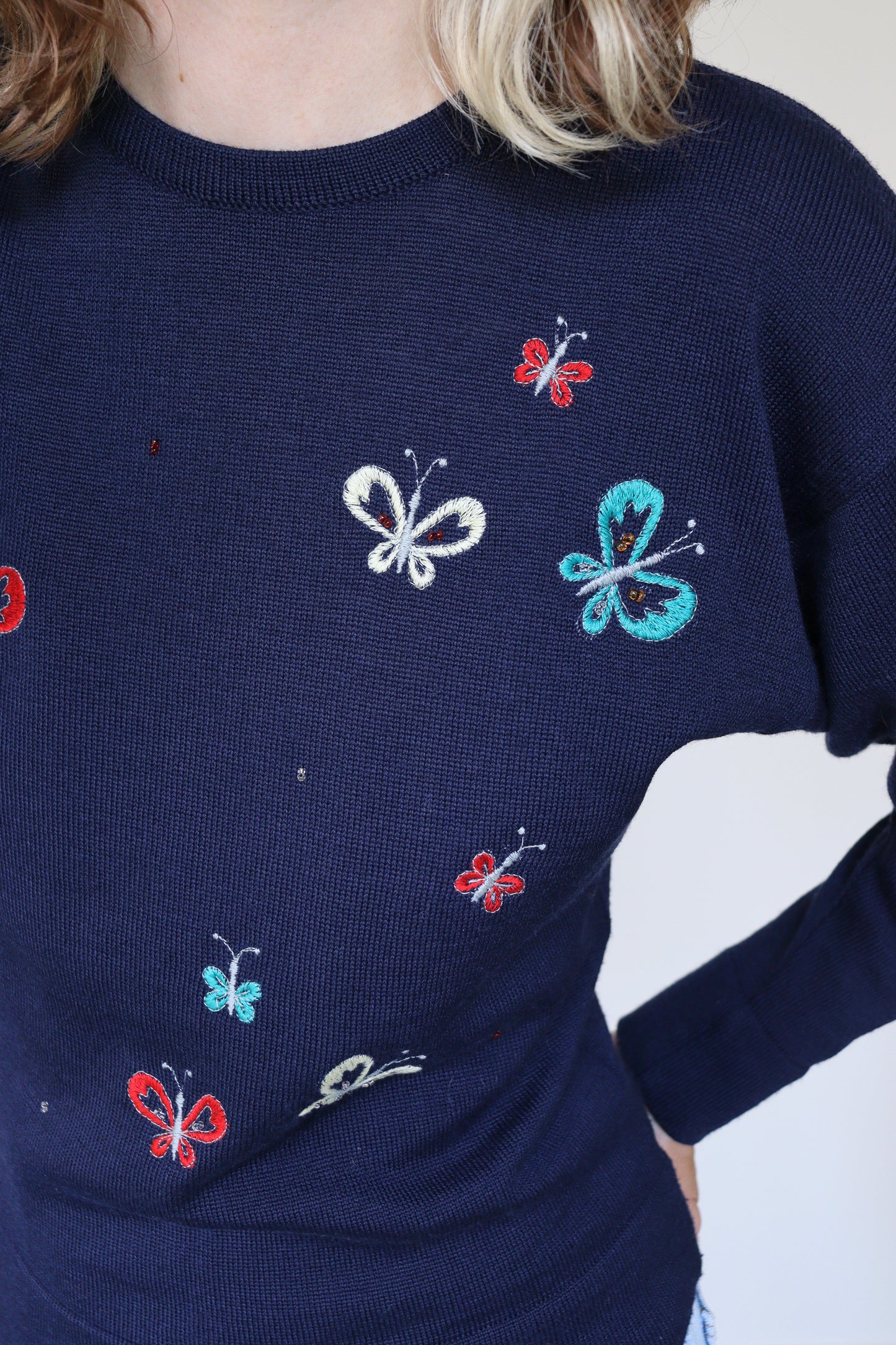 The Beads & Butterflies - sweater - S up to M