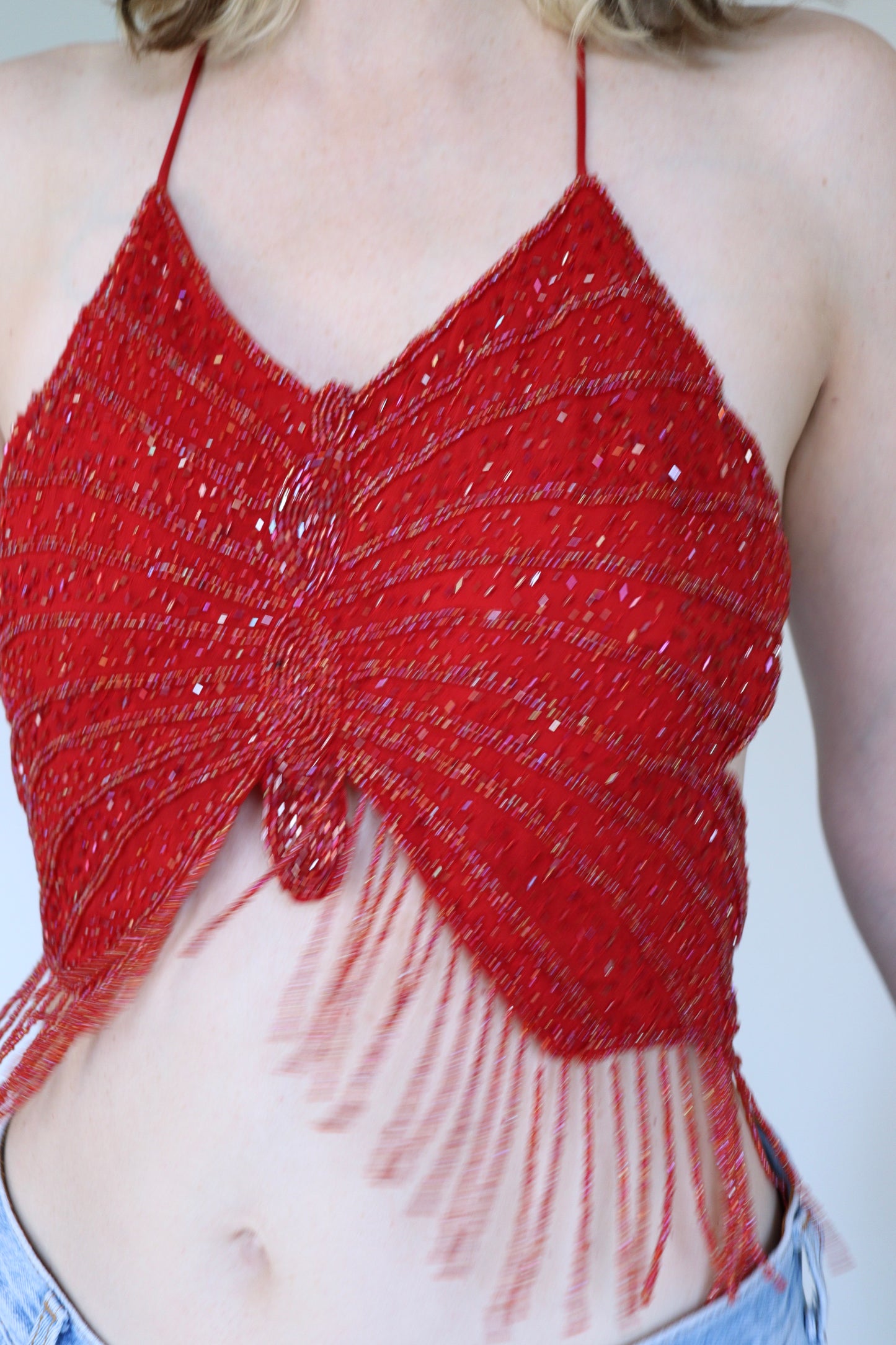 The Sparkling Butterfly - sequin top - S up to M/L