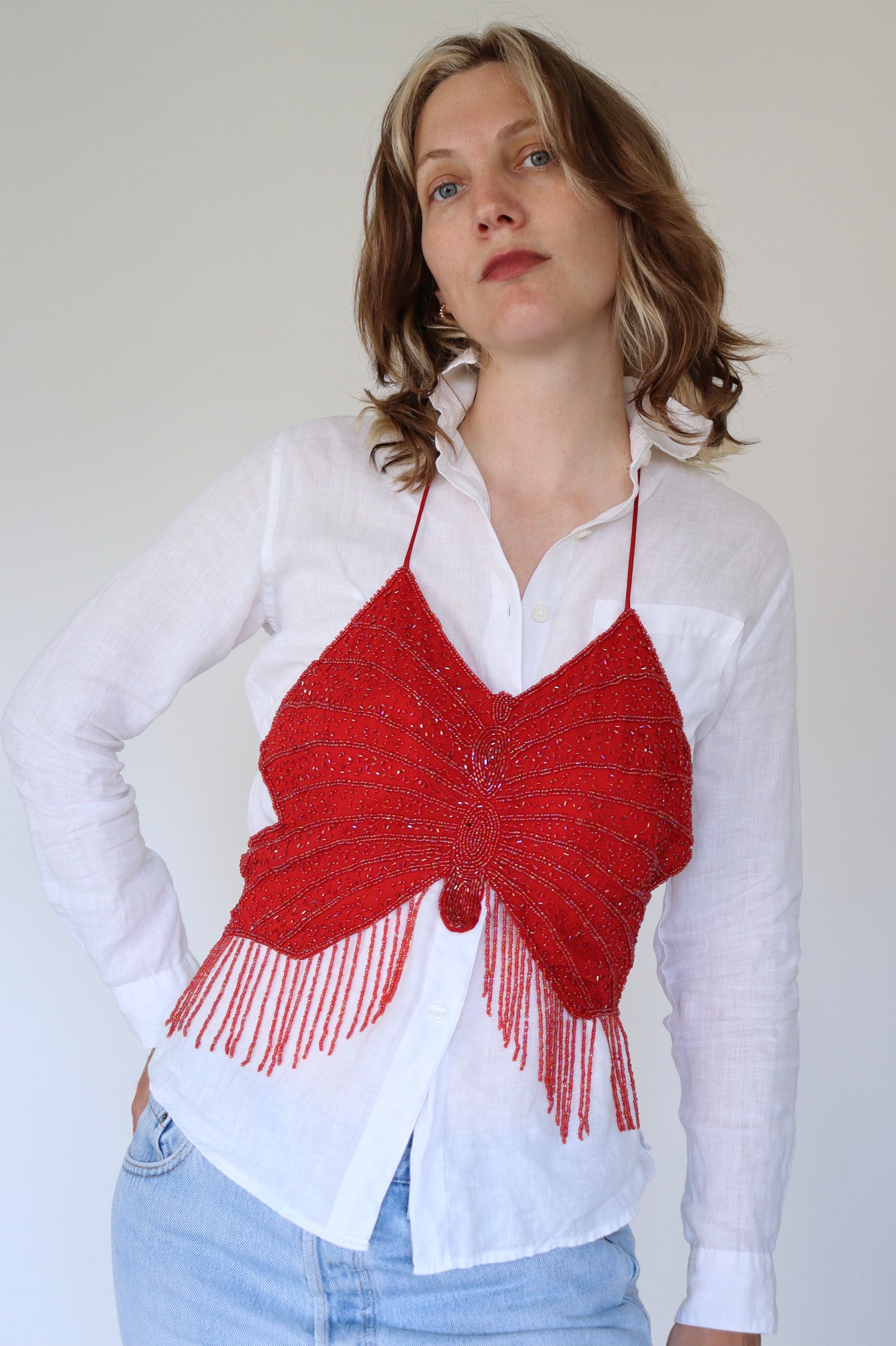 The Sparkling Butterfly - sequin top - S up to M/L