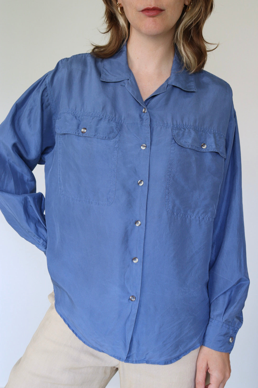 The Silk Sky - silk blouse - S up to L