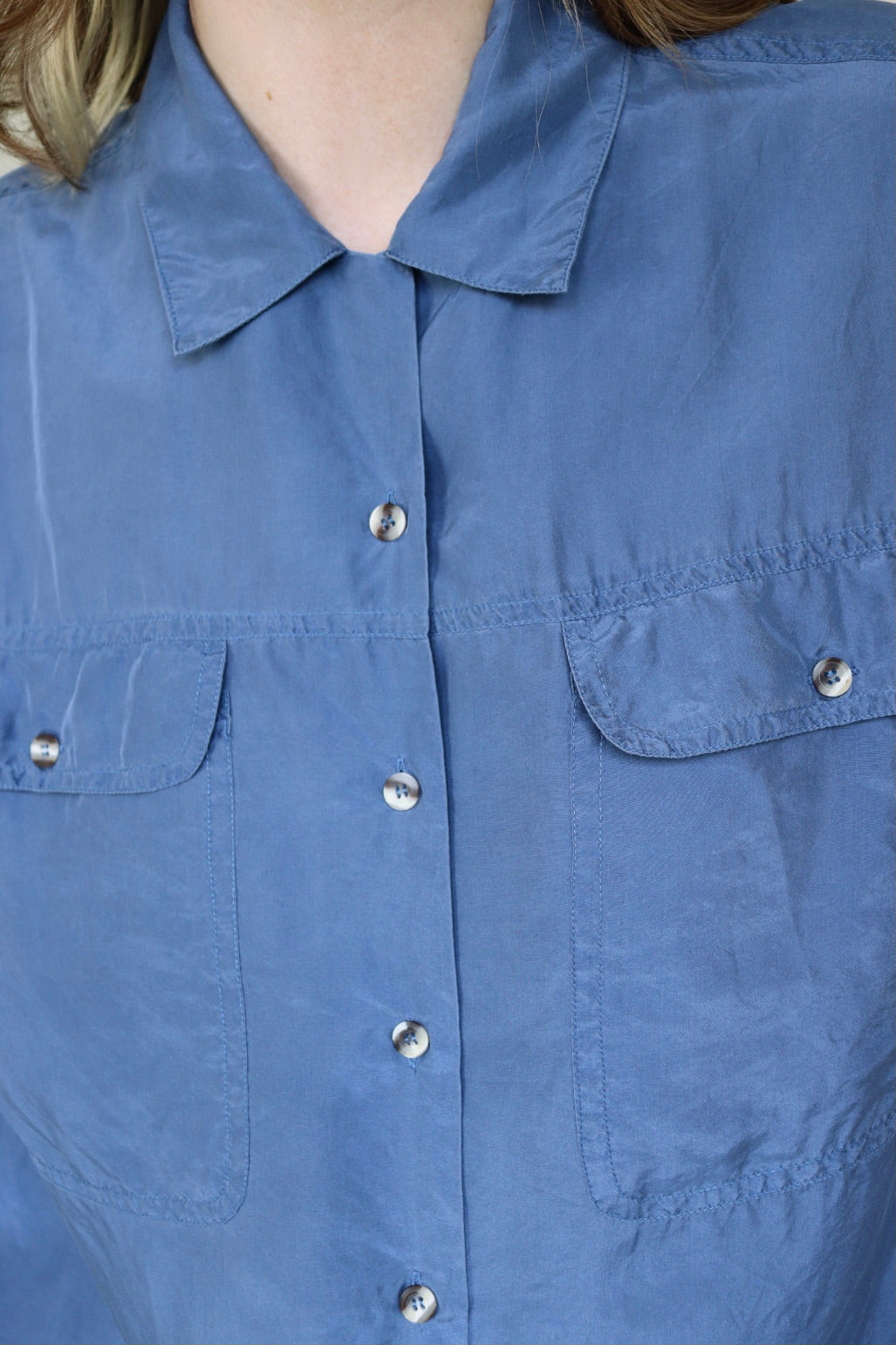 The Silk Sky - silk blouse - S up to L