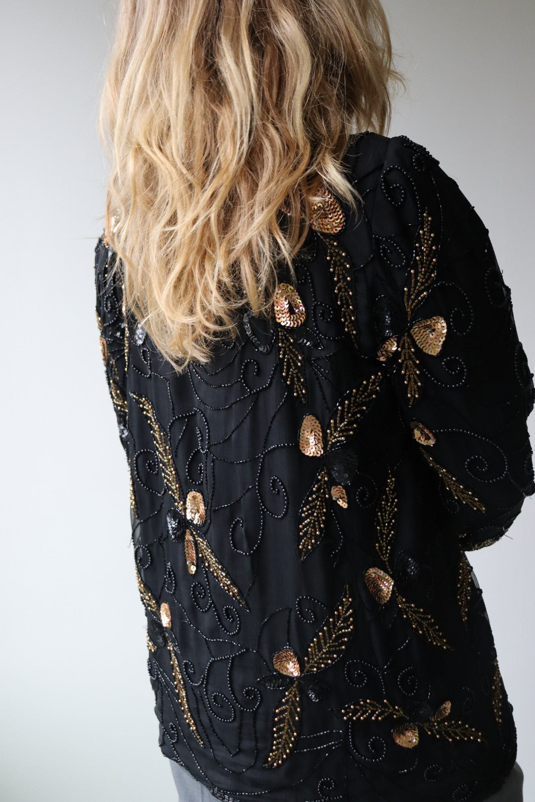 The Beads that Sparkle - sequin cardigan - S up to L