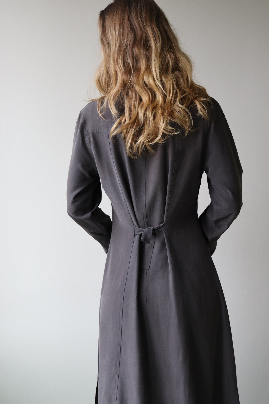 The Grey Silk - long dress - M