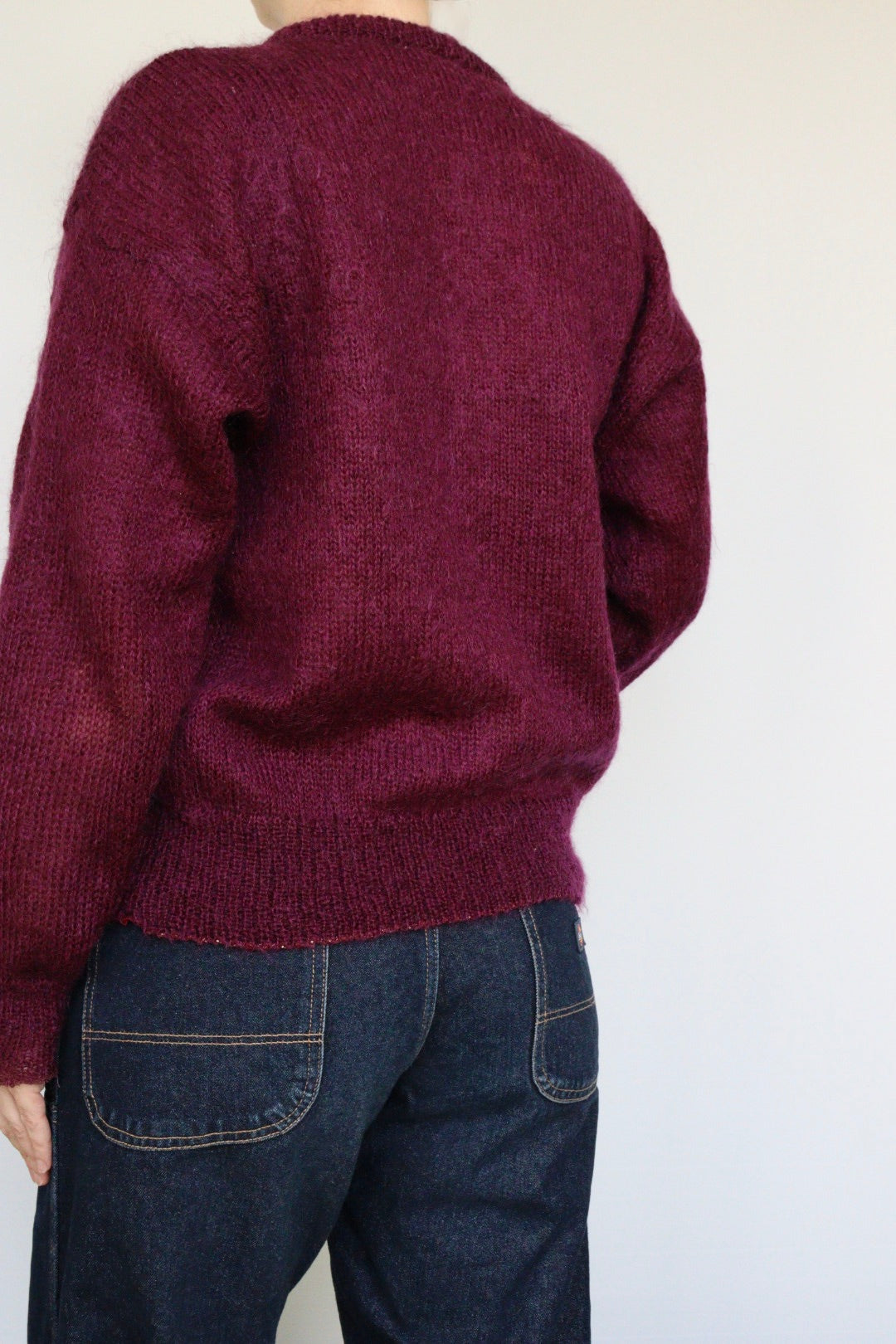 The Embroidered Kingfisher - vintage sweater - S up to M