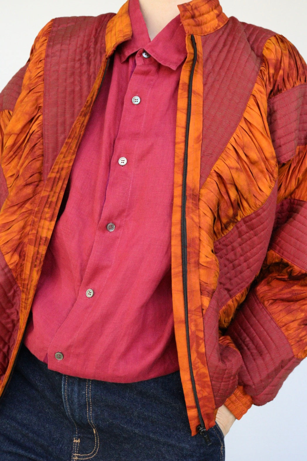 The Pleaded Silk - vintage jacket - S up to M